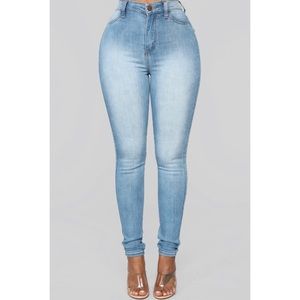 FashionNova Luxe High Waisted Light Jeans